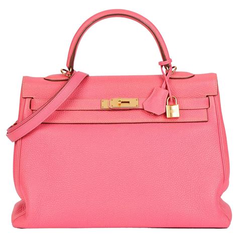 HERMES BOLIDE 27 Bag Pink Rose Azalee Epsom